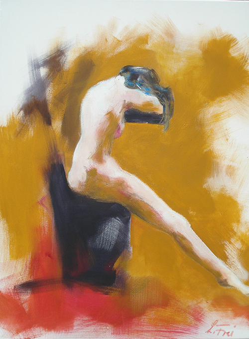 figurative Malerei Sitzende Ballerina; Aktbild kaufen - ArtLara