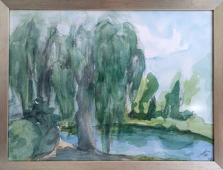 Ambience-Malerei Weiden am Teich - ArtLara