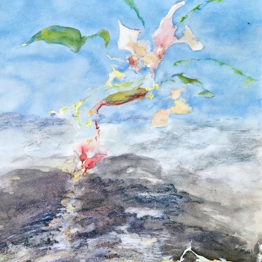 erzaehlende Malerei springtime, rootsinlight madsArtgallery202604 - light sprouting from (the) earth once again